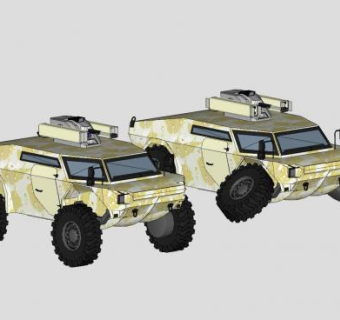 迷彩侦察车SU模型下载_sketchup草图大师SKP模型