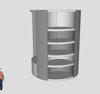 弧形展示柜SU模型下载_sketchup草图大师SKP模型