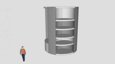 弧形展示柜SU模型下载_sketchup草图大师SKP模型