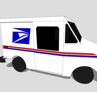 美国邮政总局车辆SU模型下载_sketchup草图大师SKP模型