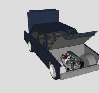 混合驱动汽车SU模型下载_sketchup草图大师SKP模型