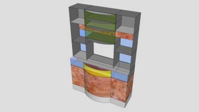 现代展示陈列柜SU模型下载_sketchup草图大师SKP模型
