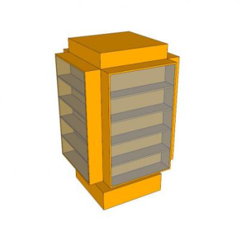 现代黄色展柜SU模型下载_sketchup草图大师SKP模型