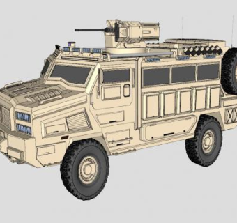 装甲汽车SU模型下载_sketchup草图大师SKP模型