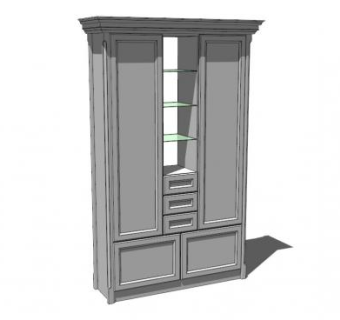 简约展柜SU模型下载_sketchup草图大师SKP模型