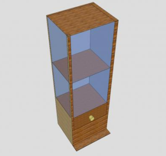 实木玻璃展柜SU模型下载_sketchup草图大师SKP模型