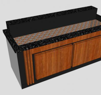 现代实木展示柜SU模型下载_sketchup草图大师SKP模型
