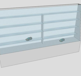 可移动玻璃展柜SU模型下载_sketchup草图大师SKP模型