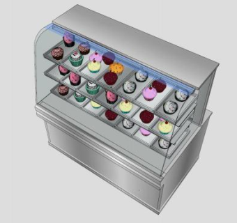 甜品玻璃展柜SU模型下载_sketchup草图大师SKP模型