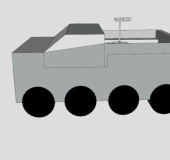 简易突击车SU模型下载_sketchup草图大师SKP模型