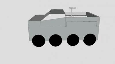 简易突击车SU模型下载_sketchup草图大师SKP模型