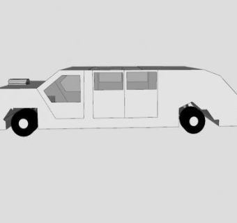 简易加长版轿车SU模型下载_sketchup草图大师SKP模型