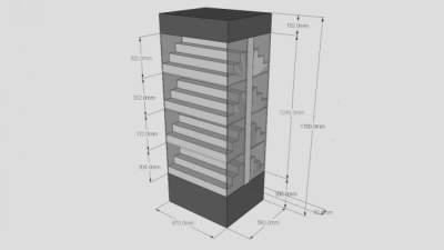 太阳镜展示柜子SU模型下载_sketchup草图大师SKP模型