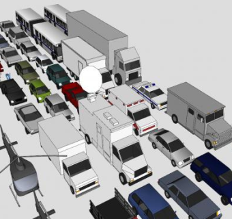 汽车飞机SU模型下载_sketchup草图大师SKP模型