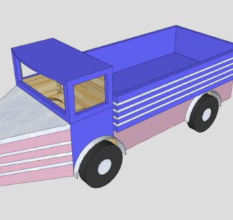 载重玩具汽车SU模型下载_sketchup草图大师SKP模型