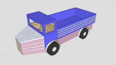 载重玩具汽车SU模型下载_sketchup草图大师SKP模型