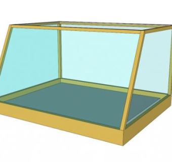 小型玻璃陈列柜SU模型下载_sketchup草图大师SKP模型