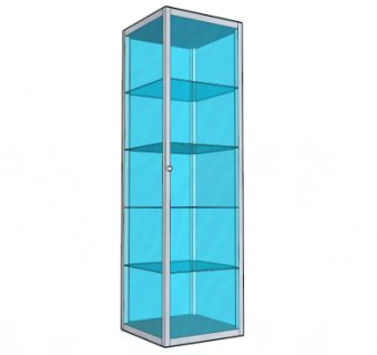 六层玻璃显示展示柜SU模型下载_sketchup草图大师SKP模型