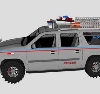 救护车SU模型下载_sketchup草图大师SKP模型