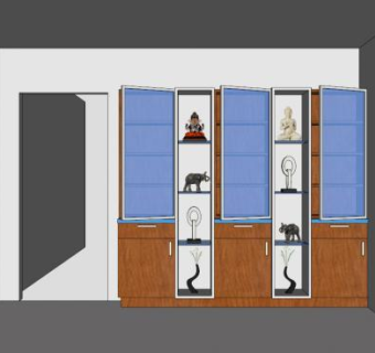 展示单位柜子SU模型下载_sketchup草图大师SKP模型