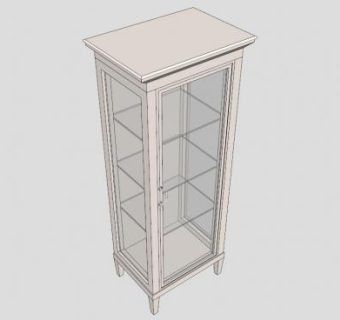 实木展示柜SU模型下载_sketchup草图大师SKP模型