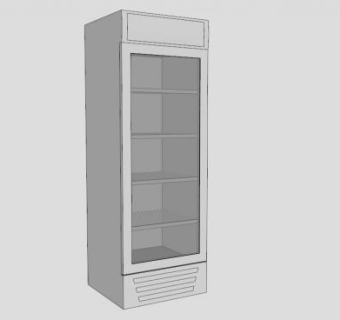 立式陈列柜冷冻柜SU模型下载_sketchup草图大师SKP模型