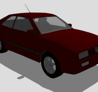 红色大众科拉多汽车SU模型下载_sketchup草图大师SKP模型