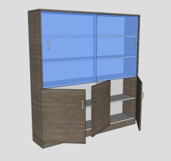 陈列柜滑动玻璃SU模型下载_sketchup草图大师SKP模型