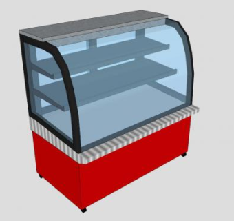 红色糖 果橱窗展柜SU模型下载_sketchup草图大师SKP模型
