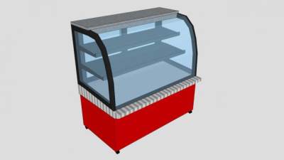 红色糖 果橱窗展柜SU模型下载_sketchup草图大师SKP模型