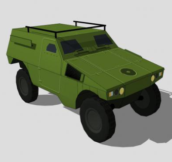 绿色两栖车辆SU模型下载_sketchup草图大师SKP模型
