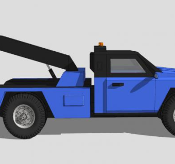蓝色中型吊车SU模型下载_sketchup草图大师SKP模型