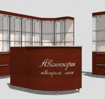 现代珠宝商展柜SU模型下载_sketchup草图大师SKP模型