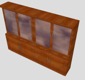 木质陈列柜SU模型下载_sketchup草图大师SKP模型