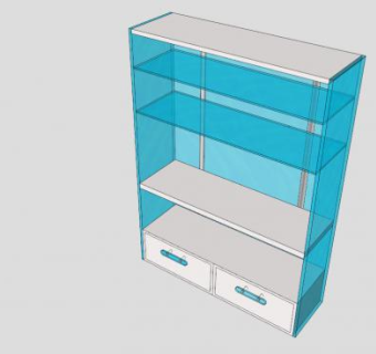 商品柜橱玻璃展柜SU模型下载_sketchup草图大师SKP模型