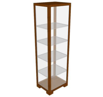 现代实木玻璃展柜SU模型下载_sketchup草图大师SKP模型