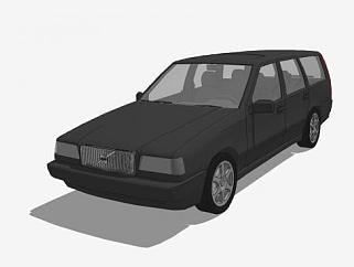 黑色沃尔沃850汽车SU模型下载_sketchup草图大师SKP模型
