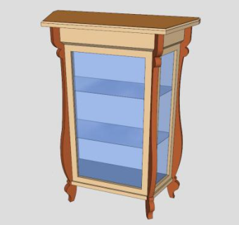 现代三层展柜SU模型下载_sketchup草图大师SKP模型