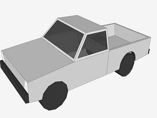 简易白色微型卡车SU模型下载_sketchup草图大师SKP模型