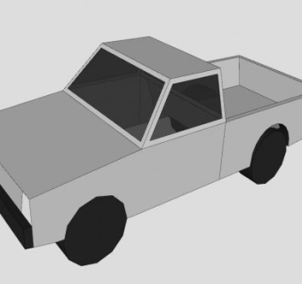 简易白色微型卡车SU模型下载_sketchup草图大师SKP模型
