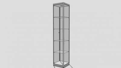 简约白色玻璃橱窗SU模型下载_sketchup草图大师SKP模型