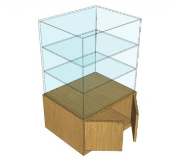 服装玻璃陈列柜SU模型下载_sketchup草图大师SKP模型