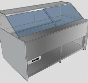 玻璃橱窗雏菊展柜SU模型下载_sketchup草图大师SKP模型