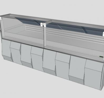 玻璃橱窗双层展柜SU模型下载_sketchup草图大师SKP模型