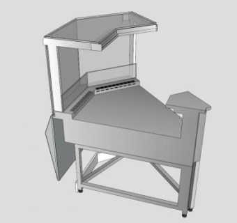 玻璃橱窗转角展柜SU模型下载_sketchup草图大师SKP模型