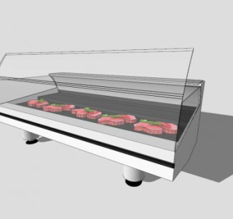 肉类制冷窗展柜SU模型下载_sketchup草图大师SKP模型