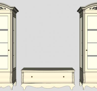 现代玻璃展示柜子SU模型下载_sketchup草图大师SKP模型