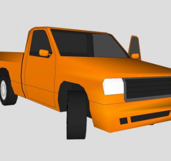 橙色微型卡车SU模型下载_sketchup草图大师SKP模型