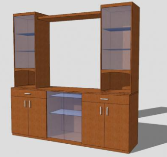电视柜子SU模型下载_sketchup草图大师SKP模型