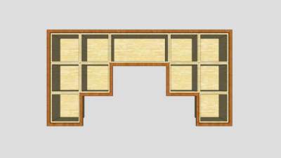 现代书架书柜SU模型下载_sketchup草图大师SKP模型